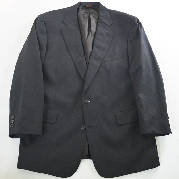 Vtg Brooks Brothers 45R 46R Gray 100% Wool Brooksease USA Blazer Sport Coat